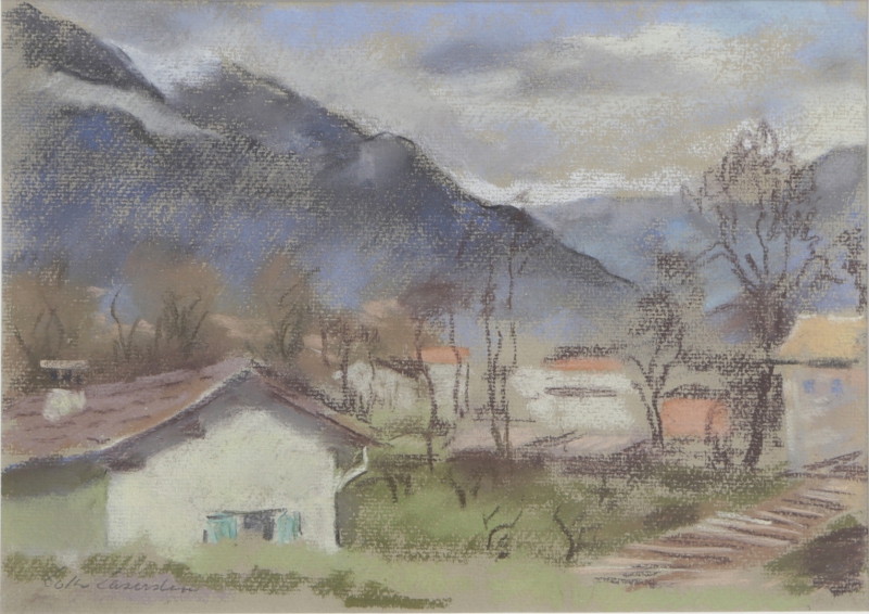 Dorf in einer Berglandschaft, 1960er Jahre Laserstein, Lotte