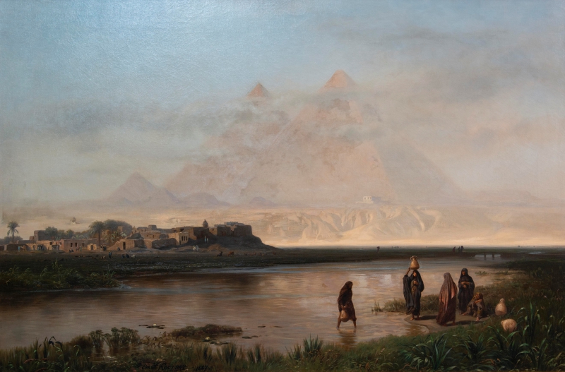 Die Pyramiden von Gizeh bei Morgenstimmung, 1887 Koerner, Ernst