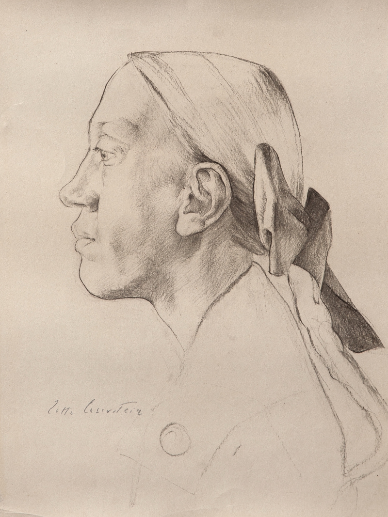 Frau mit Zopf, Profil nach links, 1924 Laserstein, Lotte