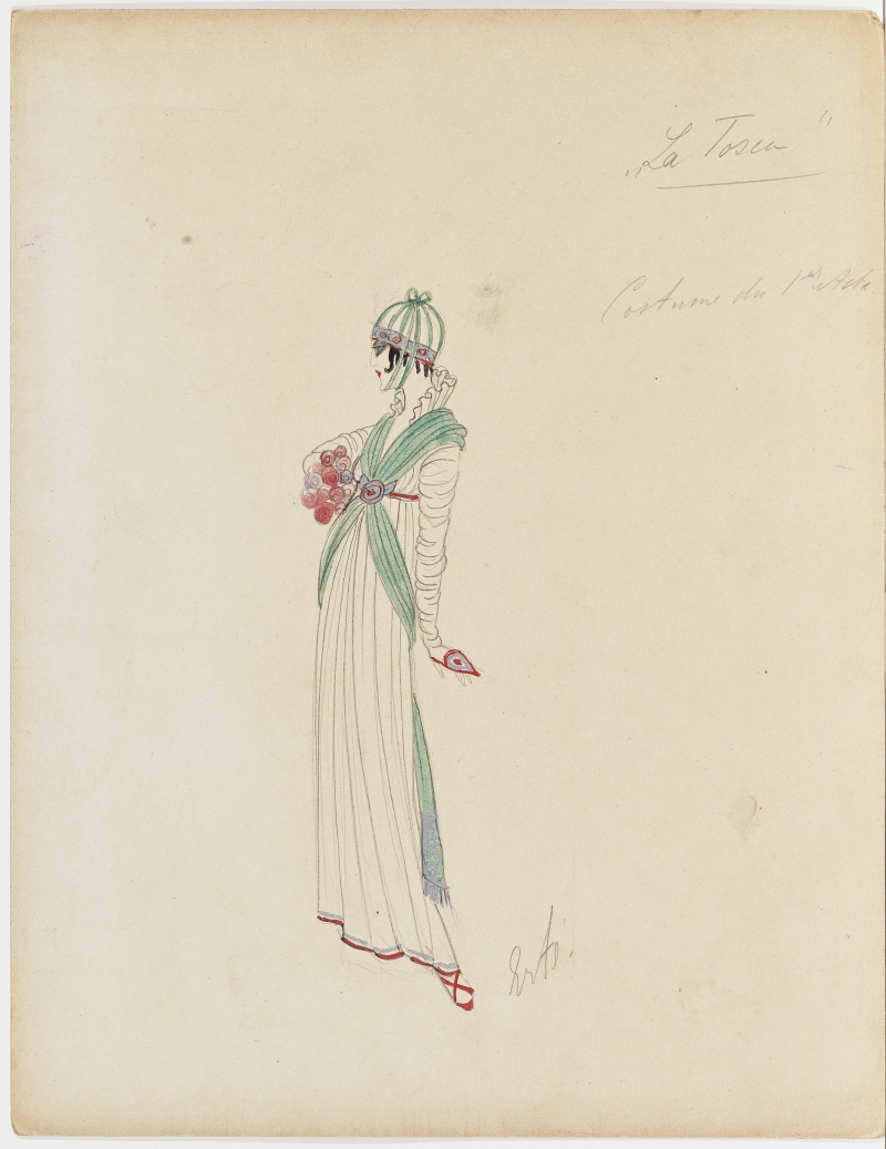 Kostüm für La Tosca, 1. Akt, 1920er Jahre Erté, alias Romain de Tirtoff