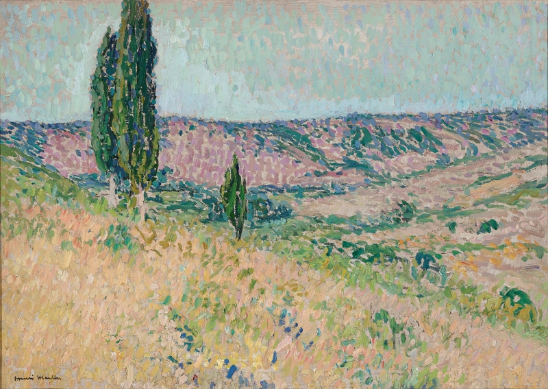 Landschaft mit Zypressen in den Hügeln von Marquayrol, ca. 1930/35 Martin, Henri