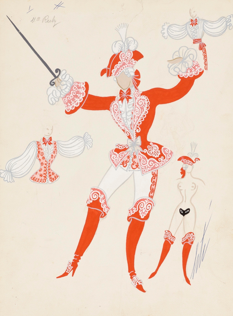 Le duel, 1er costume, 1958 Erté, alias Romain de Tirtoff