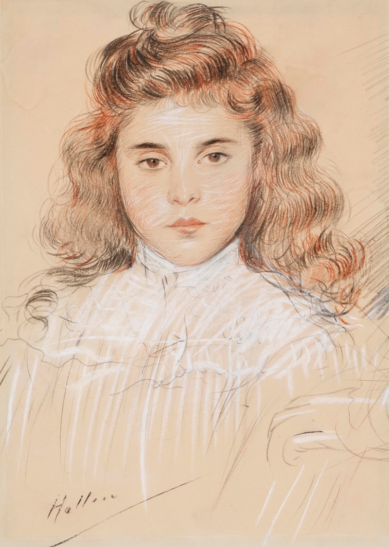 Mädchen mit gewelltem Haar, um 1900 Helleu, Paul César