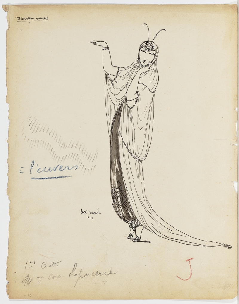 Orientalischer Mantel für Mme Cora Laparcerie, "Le Minaret", 1. Akt 