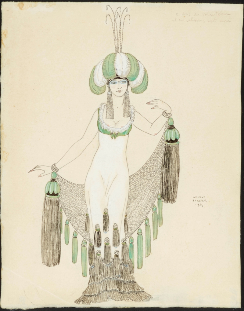 Orientalisches Kostüm mit Federturban, 1924 Barbier, George