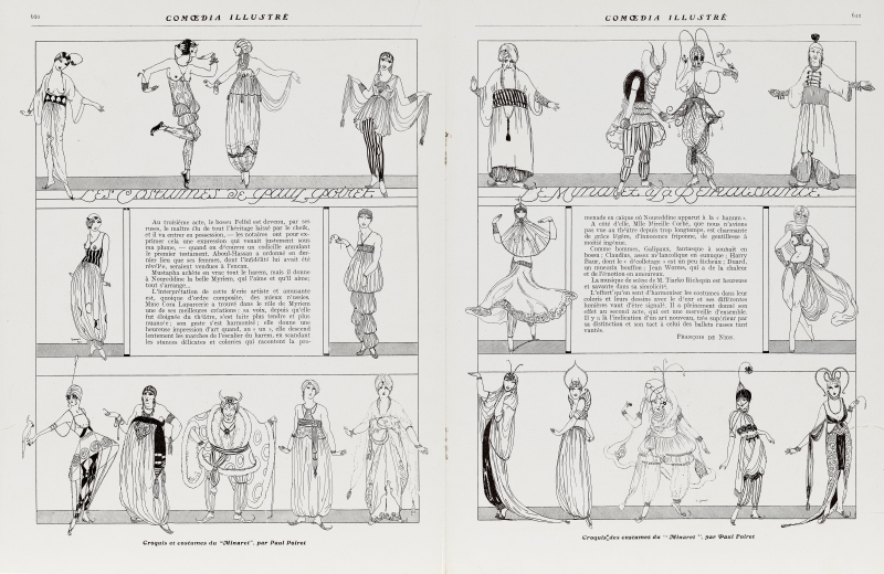 Paul Poirets Kostüme für Richepins "Le Minaret" in der Zeitschrift Comoedia Illustré, 5e Année, N° 13, 5 Avril 1913 