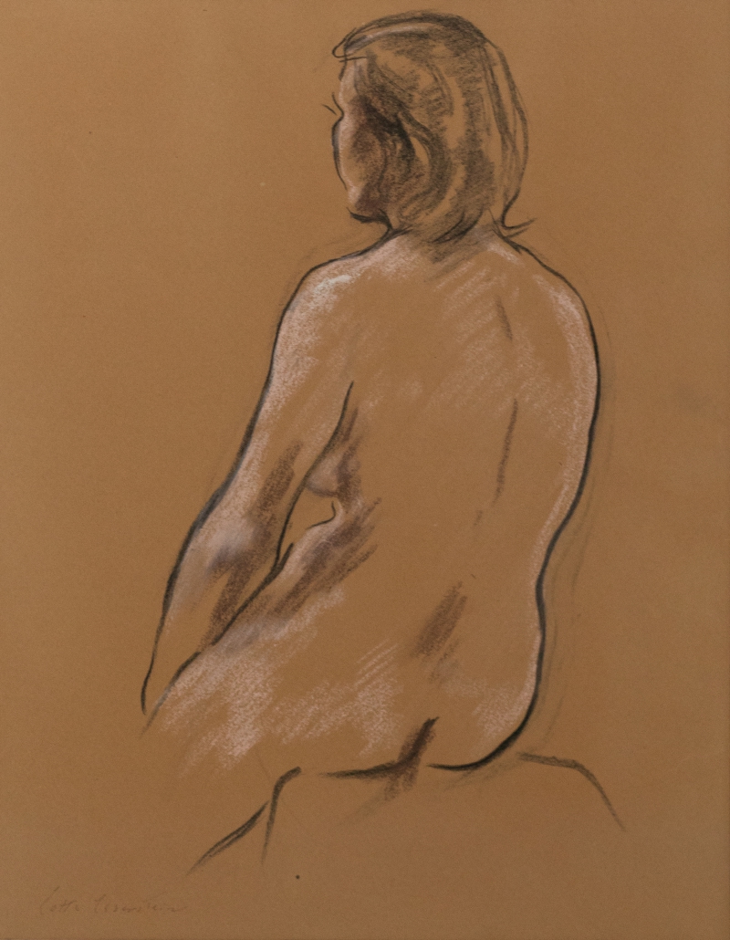 Sitzender weiblicher Rückenakt (Studie), 1950er/60er Jahre Laserstein, Lotte