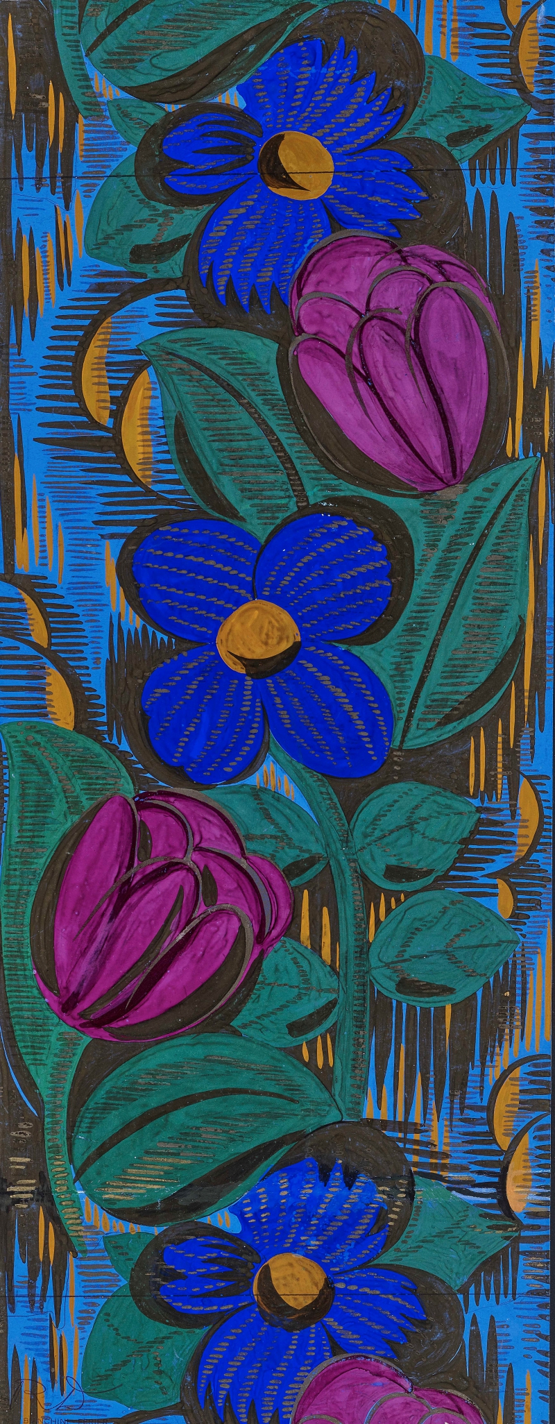 Stoffentwurf mit Blumen (Composition florale), 1920er Jahre Dufy, Raoul