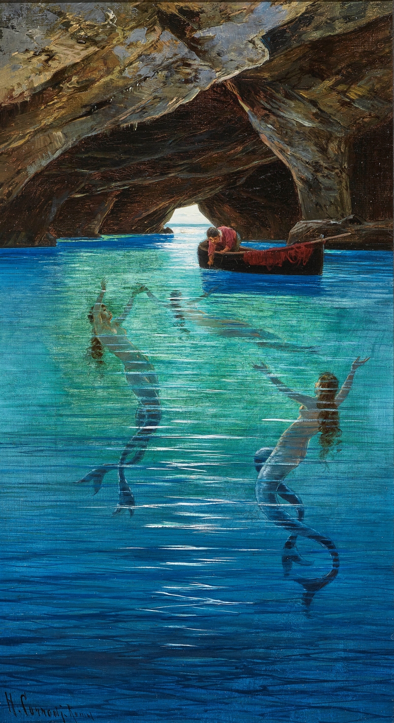 Tanzende Nixen mit Fischer in der Blauen Grotte Corrodi, Hermann